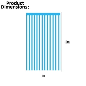 Blue laser fringe curtain for party wall decoration, measuring 1 meter wide by 4 meters high