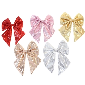 Set di fiocchi natalizi con paillettes in cinque colori metallici per decorazioni