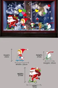 Détails des stickers de Noël pour fenêtres avec Père Noël et mesures précises