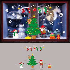 Dimensions détaillées des stickers de Noël avec Père Noël, sapin et bonhomme de neige