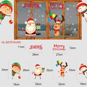 Stickers de Noël électrostatiques avec Père Noël et Renne pour décoration vitrine fête
