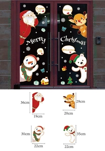 Detail showing dimensions of Christmas static stickers like Santa Claus and reindeer