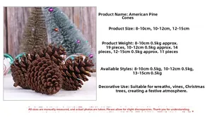 Macro detail of natural pine cones for Christmas tree decoration and festive photography