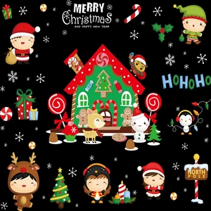 Detailed Christmas stickers set with gingerbread house, reindeer, and festive icons