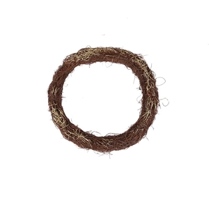 Handwoven natural brown rattan wreath with elegant gold glitter for Christmas decor