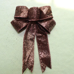 Sparkling bronze orange glitter bow for Halloween party decorations and gift wrapping
