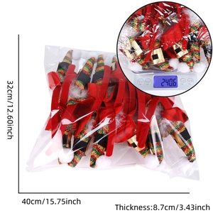 Detail of Christmas elf hat headband set with dimensions and weight measurements