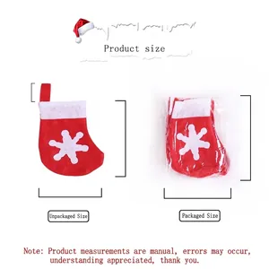 Red and white Christmas stocking garland decoration with white snowflake print 13.5cm