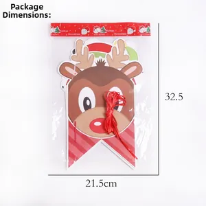 Christmas reindeer paper banner decorations with 21.5cm x 32.5cm packaging size details