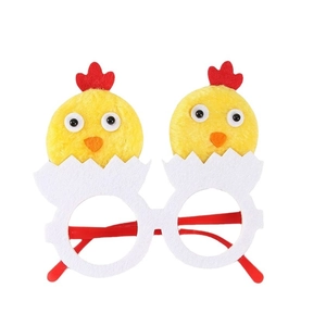 Creative Easter party glasses featuring cute yellow chicks hatching from white eggshells
