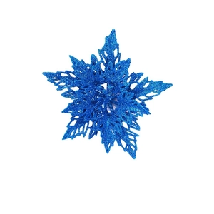Sparkling blue glitter double-layer star ornament for Christmas tree decoration