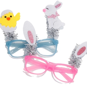 Gafas de fiesta de Pascua con orejas de conejo y pollitos para diversión festiva