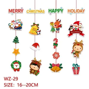 Lot de décorations de Noël suspendues en papier avec Père Noël et rennes pour décor festif