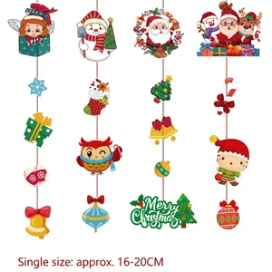 Lot détaillé de 16 ornements de Noël en papier pour une décoration festive de vitrine