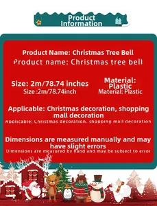 Macro detail of 2m Christmas tree bell garland decoration for festive home party layout
