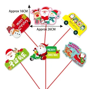 Christmas party photo props set featuring Santa, snowman and reindeer designs, 26cm wide