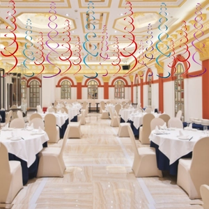 Colorful festive spiral hanging ornaments for Christmas party ceiling decorations