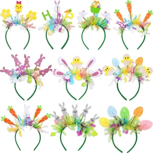 Easter headband set with 10 designs including bunnies, chicks and eggs for festive parties