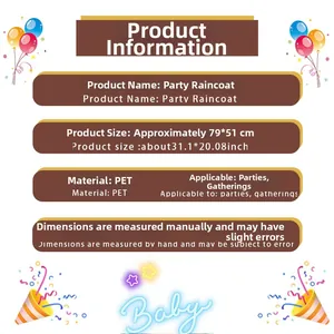 Spécifications de taille 79x51cm cape de fête pour décoration disco en matériau PET durable