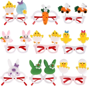 Gafas de Novedad de Pascua para Niños Adultos Conejo Zanahoria Pollito Huevo Dibujos Animados Fieltro Fiesta Decoración Foto