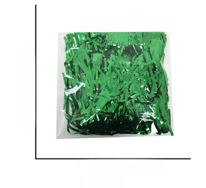 Green tinsel fringe skirt packaging dimensions 27cm by 26.5cm for St. Patrick's Day party