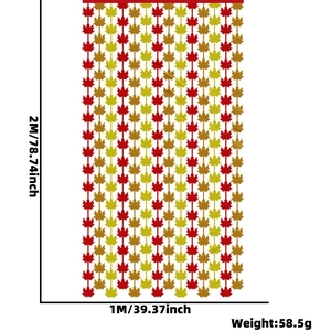 Detail view of 1x2m maple leaf fringe curtain with size and weight specifications