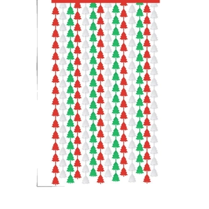 Christmas tree fringe curtain in red, green and white for festive party decoration