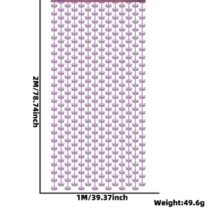 Purple fringe curtain with crown pattern for birthday party backdrop decoration 1x2m