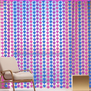 Shell Shaped Metallic Foil Fringe Curtain Rose Red Blue Purple Ocean Theme Party Backdrop Tinsel Door Curtain Decoration