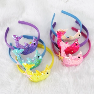 7-piece colorful sequin dolphin headbands for girls with starfish mermaid princess accents