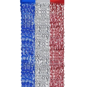Blue silver red foil tinsel curtain for July 4th party backdrop wall decoration