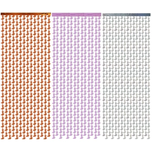 Pink cowboy boot foil fringe curtain in orange, purple and silver for party decor