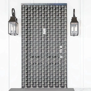 Iridescent silver cowboy boot tinsel curtain for pink birthday party wall decoration
