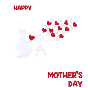 Pegatinas de fieltro para el Día de la Madre con corazones y letras decorativas