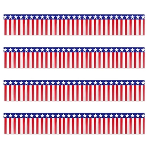 US Independence Day patriotic party decoration kit with red white and blue star ribbon rolls