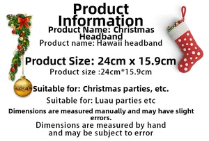 Christmas headband with HOHO letters and glitter, size 24cm by 15.9cm for holiday parties