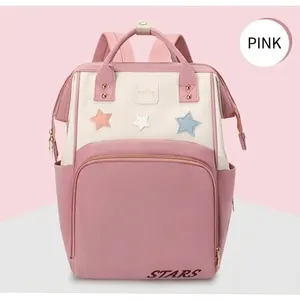 Large Capacity Diaper Bag Backpack Waterproof Nylon Mummy Travel Bag Multi-Functional Star Patch Shoulder Bag For Women