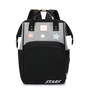 Waterproof star print multi-functional diaper backpack with large capacity and doctor bag top