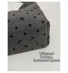 Detail shot of the widened bottom base showing large capacity on canvas tote bag