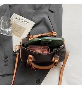 Top view showing the spacious interior of the classic monogram print hobo shoulder bag