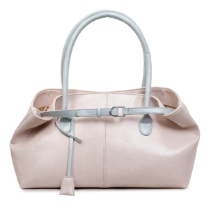 Sac fourre-tout élégant en similicuir rose et bleu à grande capacité pour femmes actives