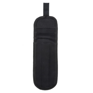 Detail view of the breathable black mesh material and reinforced nylon hanging strap