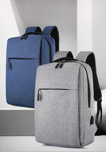 Close-up of sleek business backpack with integrated USB charging port and durable nylon fabric