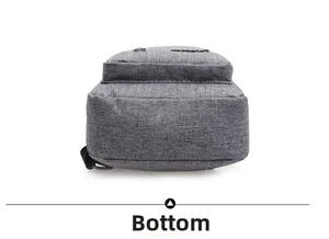 Detailed bottom view of grey checkered shoulder bag showing durable fabric and stitching