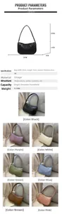 Paramètres de taille détaillés et spécifications de ce sac à main en PU motif crocodile