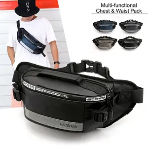 Versatile running waist bag with reflective strip and adjustable strap in multiple colors
