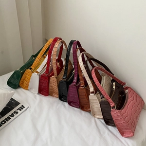 Chic faux crocodile leather baguette bags in eleven vibrant colors for modern women