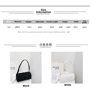 Detailed size information and chart for the stylish jacquard underarm shoulder bag