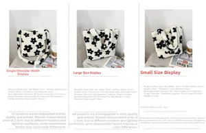 Comparaison détaillée des tailles de sacs à fleurs en peluche avec dimensions et poids