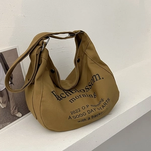 Borsa a Spalla da Donna alla Moda in Pelle PU con Stampa di Lettere Grande Capacità Borsa a Tracolla Casual Tote Fashion Streetwear